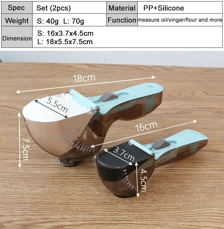 Adjustable Measuring Spoons with Magnetic Snaps