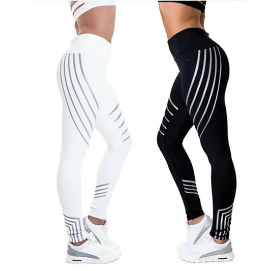 Woman Fitness Leggings: High Elastic Shine Workout Pants