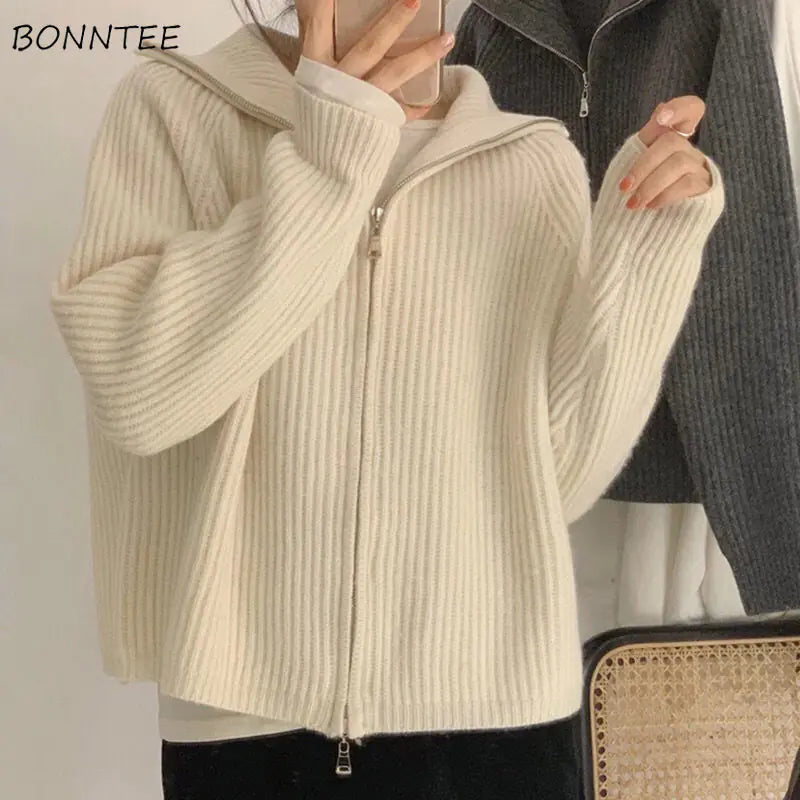 Spring New Solid Vintage Sweater Cardigan for Women