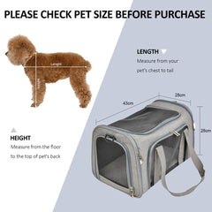 Comfortable pet carrier with airline-approved design and lifetime warranty