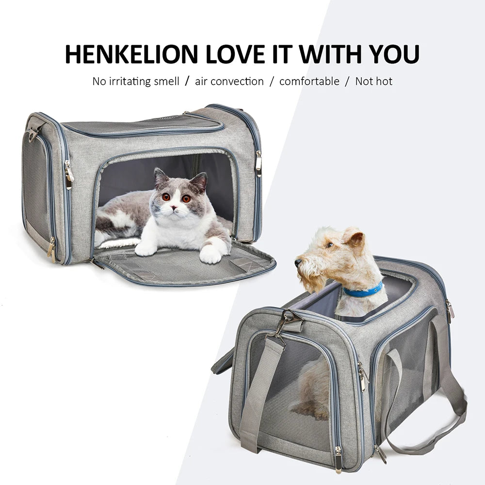 Comfortable pet carrier with airline-approved design and lifetime warranty