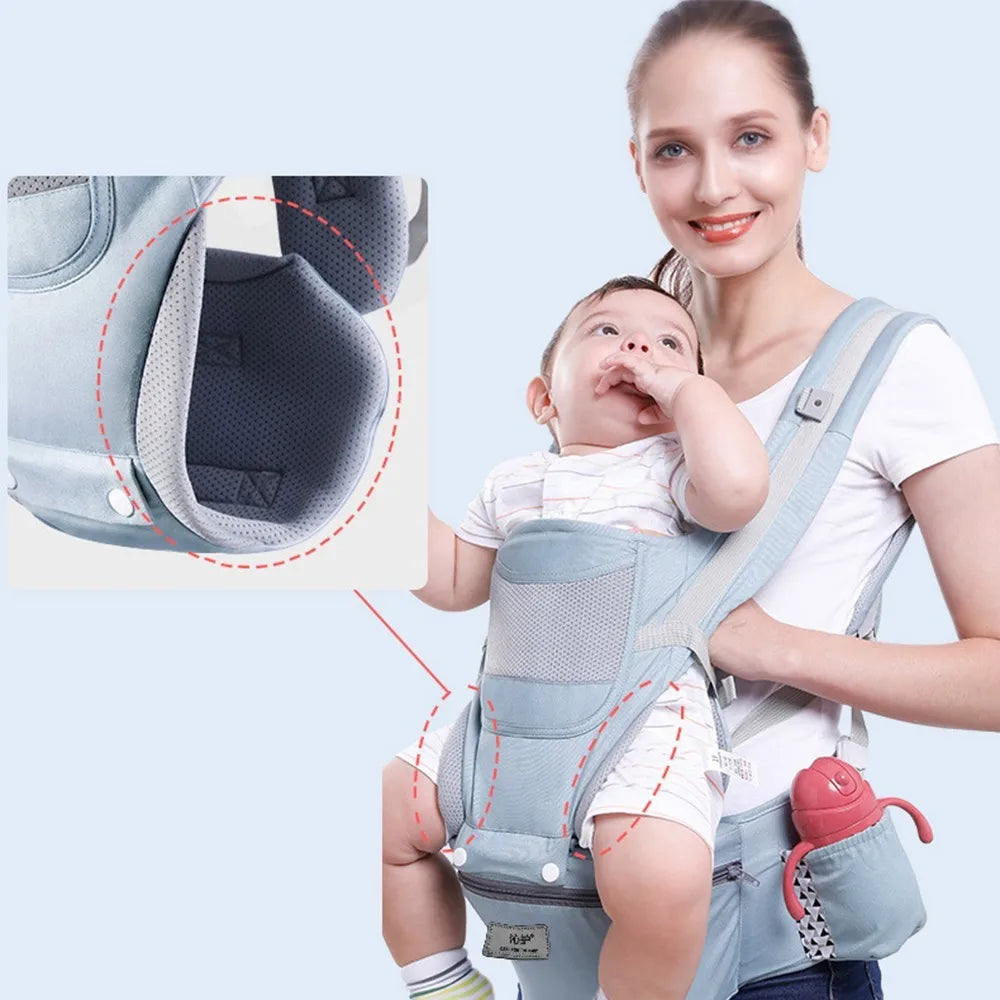 Ergonomic Baby Carrier Backpack – Infant Hipseat & Front Facing Sling