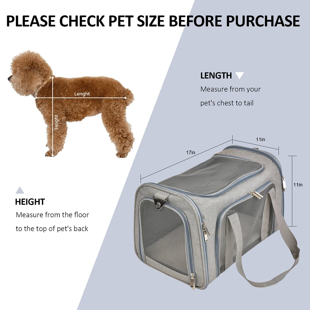 Comfortable pet carrier with airline-approved design and lifetime warranty