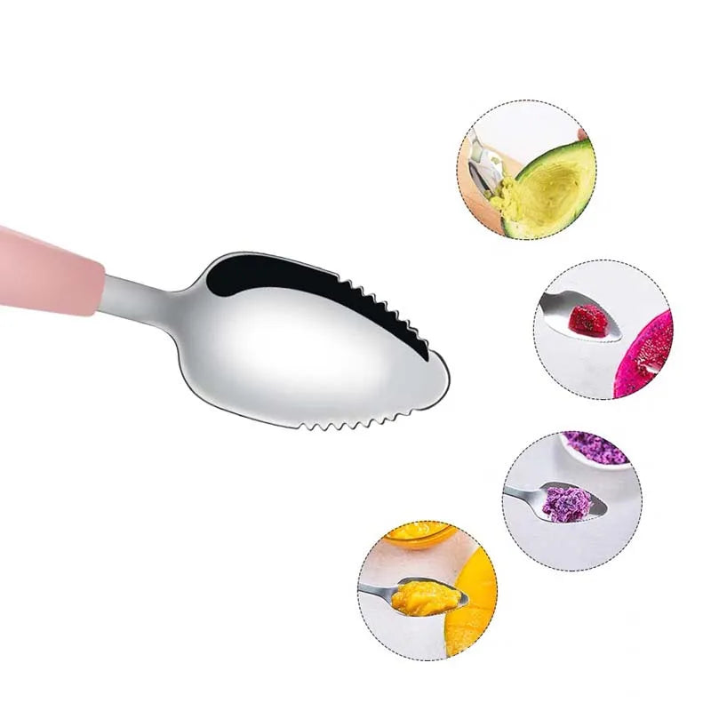 2 Heads Toddlers Spoon Stainless Steel