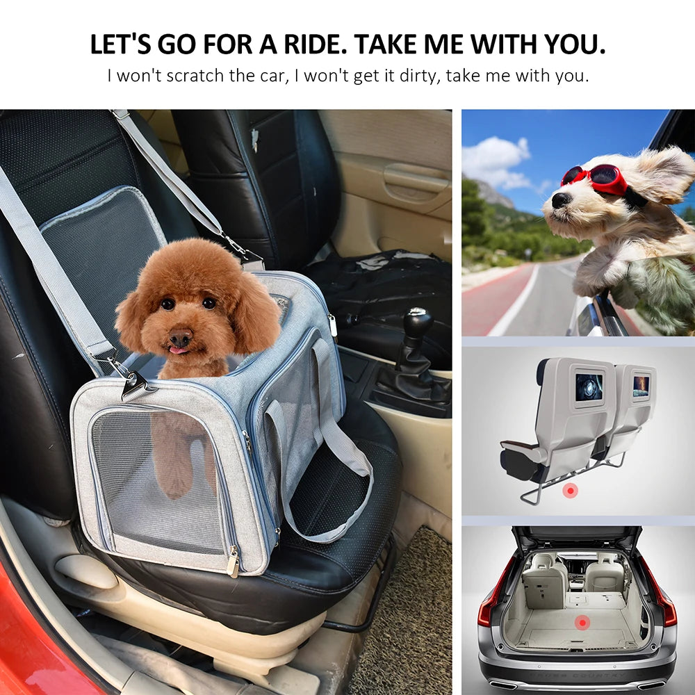 Comfortable pet carrier with airline-approved design and lifetime warranty