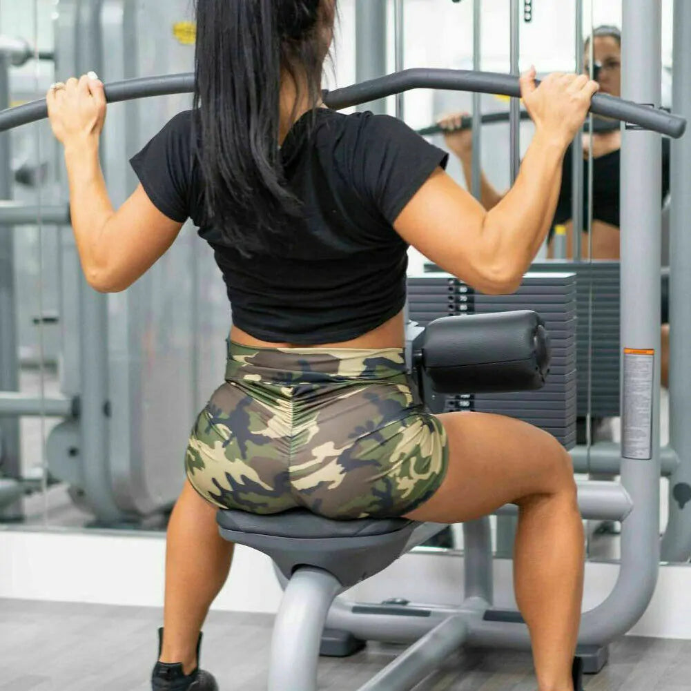 2019 Women's High Waist Camouflage Fitness Shorts