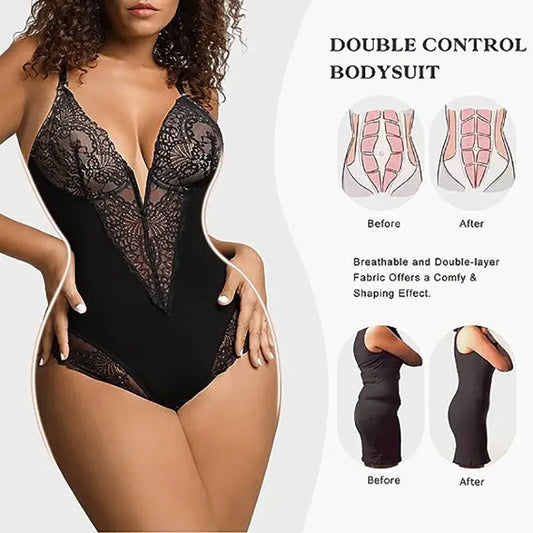 Lace V-Neck Shapewear