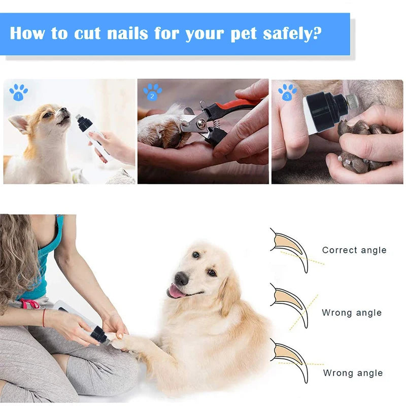 Painless Dogs and Cats Quiet Nail Clippers with USB Charging