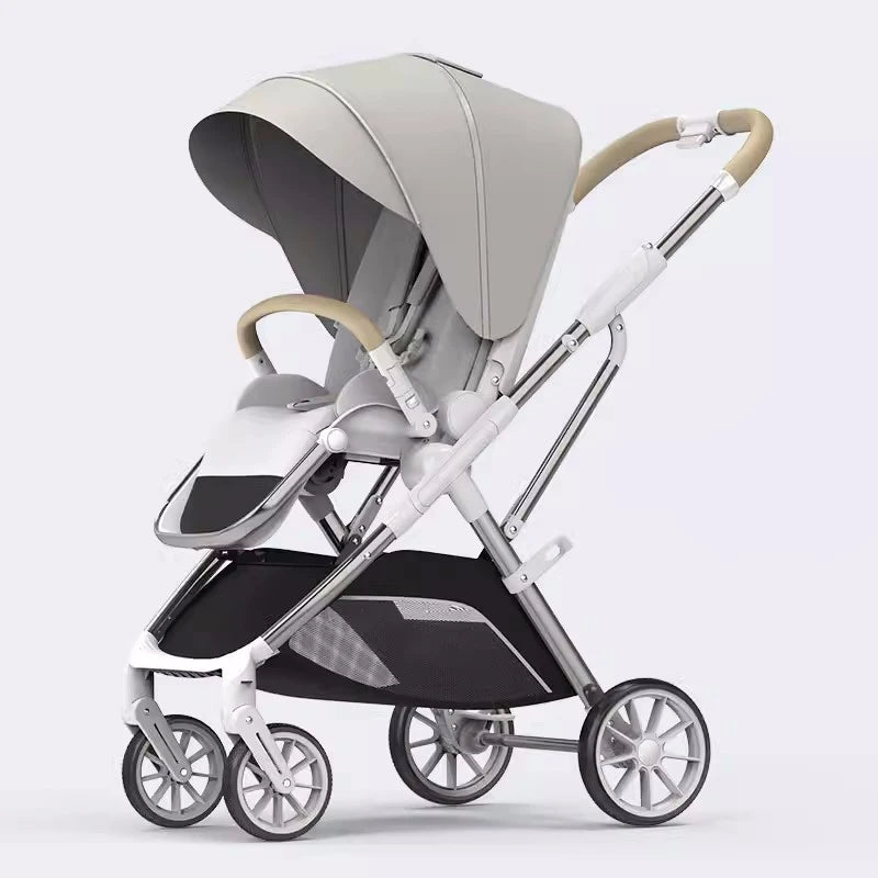 Fashion High View Baby Stroller – Ergonomic Bassinet & Portable Pram