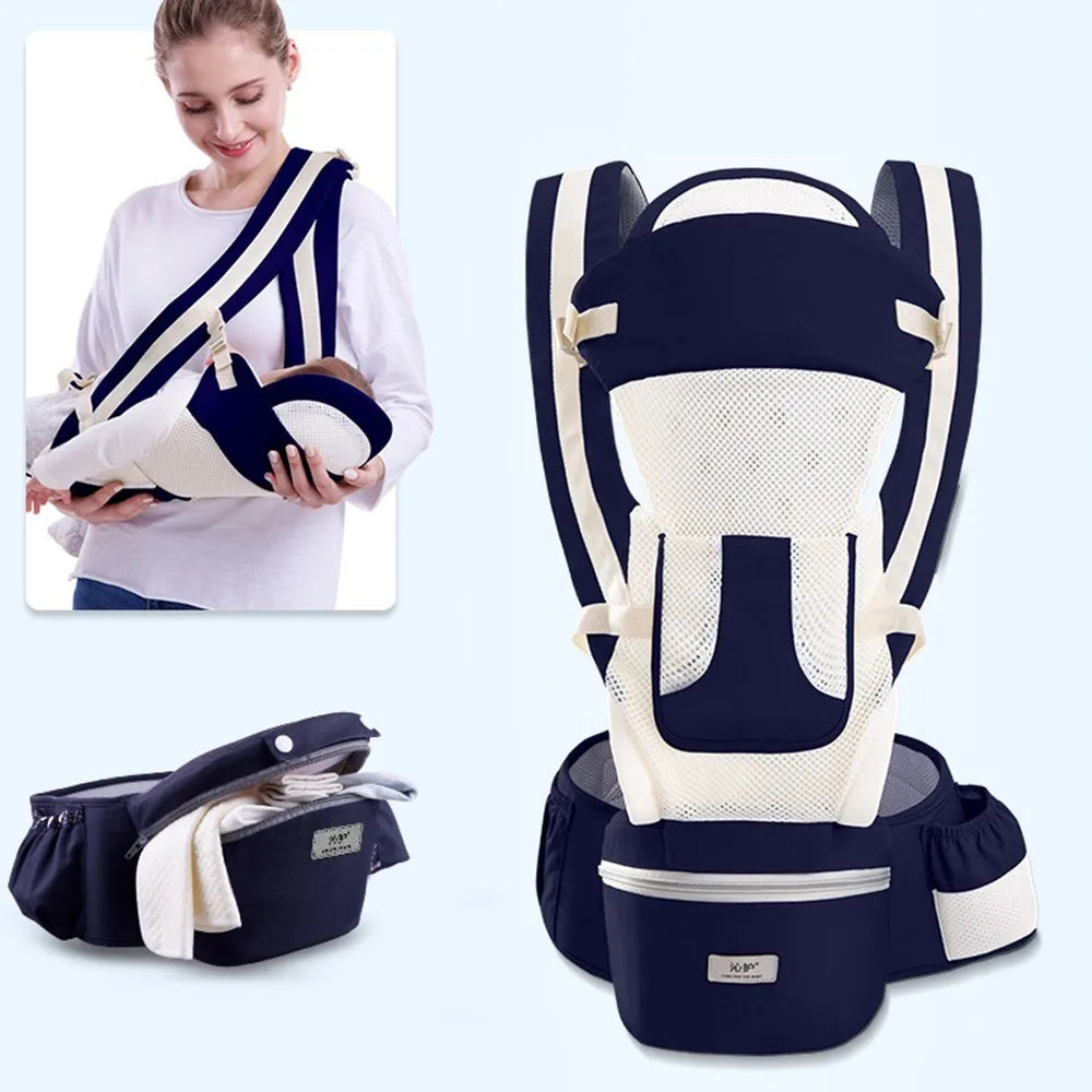 Ergonomic Baby Carrier Backpack – Infant Hipseat & Front Facing Sling