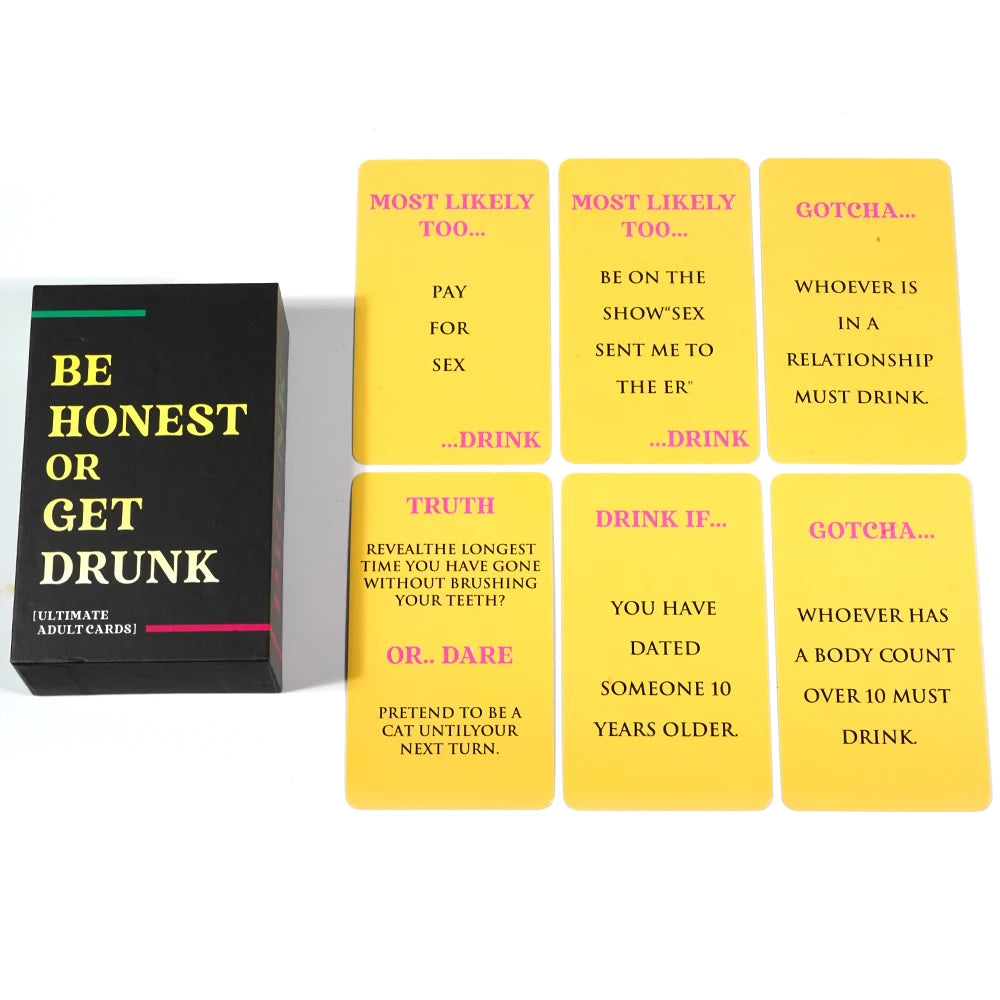 Be Honest or Get Drunk Ultimate Adult Card Game 77 Cards Party Board Games in Box English Version Drink Card Game