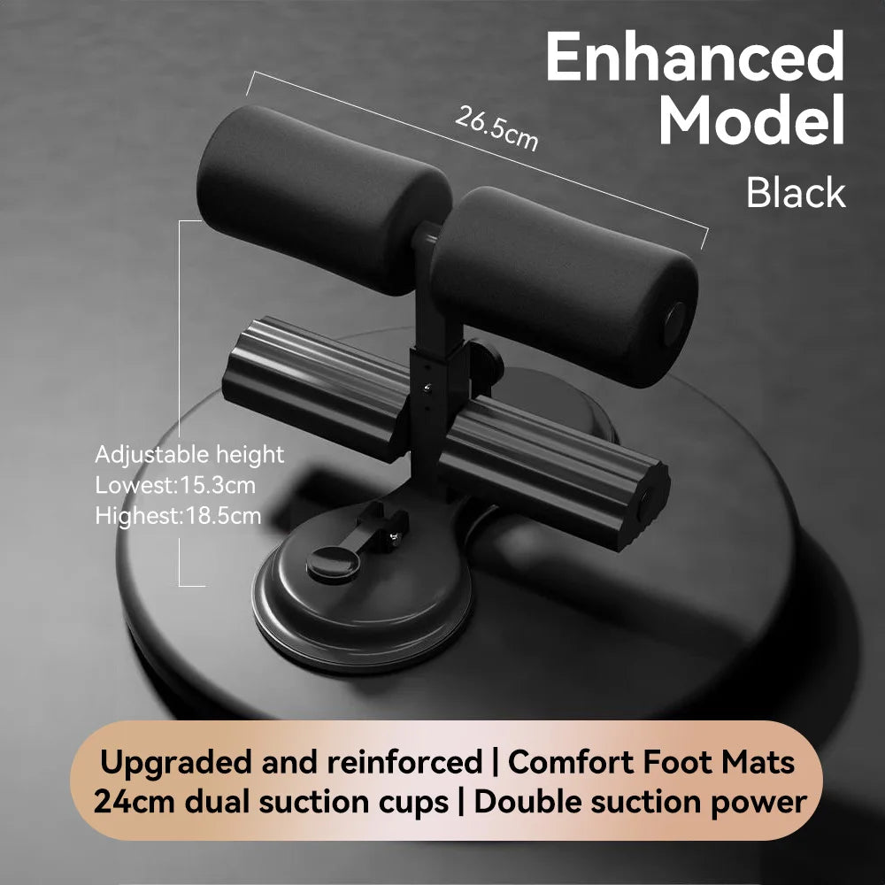 Height Adjustable Sit-Up Aid with Suction Cups – Non-Slip Fitness Equipment