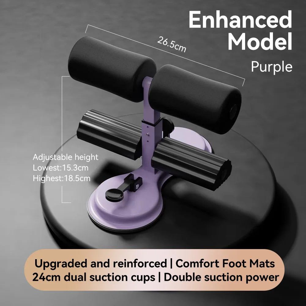 Height Adjustable Sit-Up Aid with Suction Cups – Non-Slip Fitness Equipment