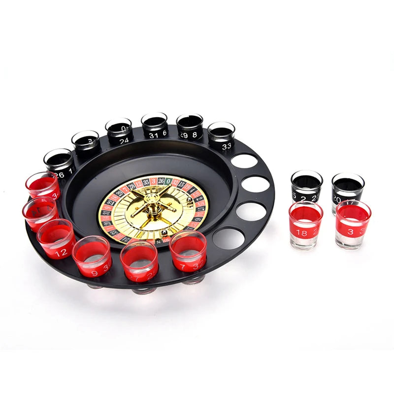 Roulette Wheel 16 Shot Adult Party Drinking Game Set Glass Casino Spin Hen Stag