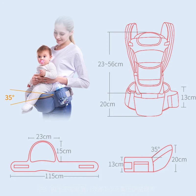 Ergonomic Baby Carrier Backpack – Infant Hipseat & Front Facing Sling