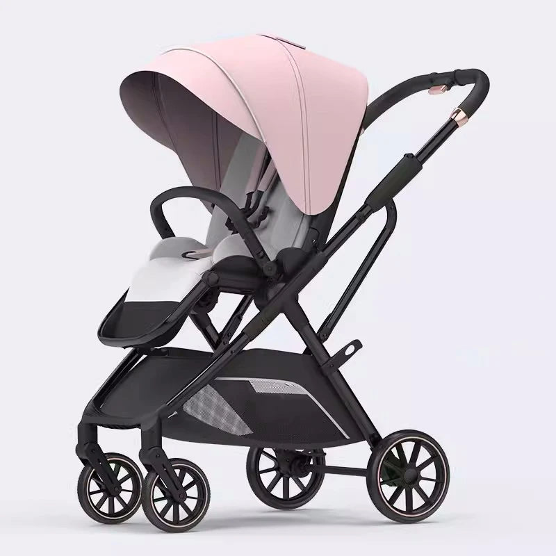 Fashion High View Baby Stroller – Ergonomic Bassinet & Portable Pram