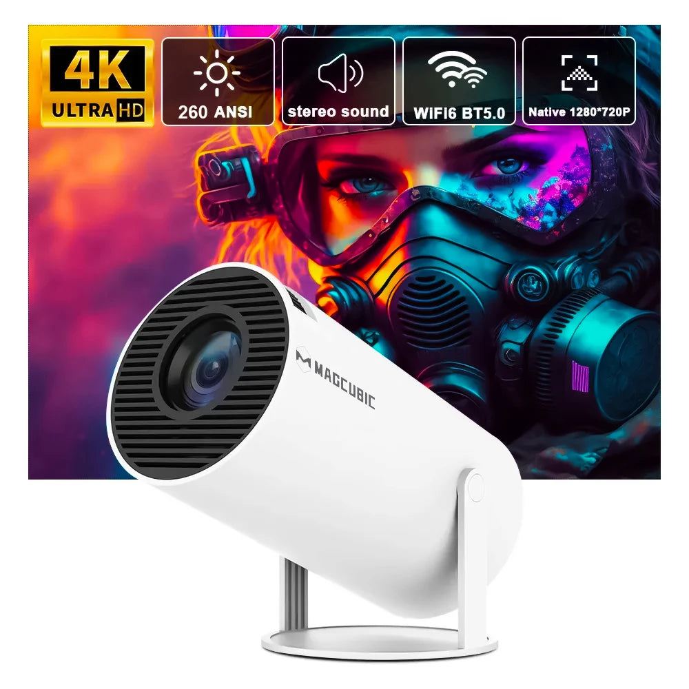 Transpeed 4K Wifi6 Projector Android 11 260 ANSI Dual WIFI Allwinner H713 BT5.0 1280*720P Home Cinema Outdoor portable HY300 Pro