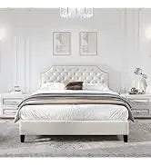 Queen Size Bookcase Headboard and 4 Drawers,RGB LED Bed Frame with USB Charging Station Storage