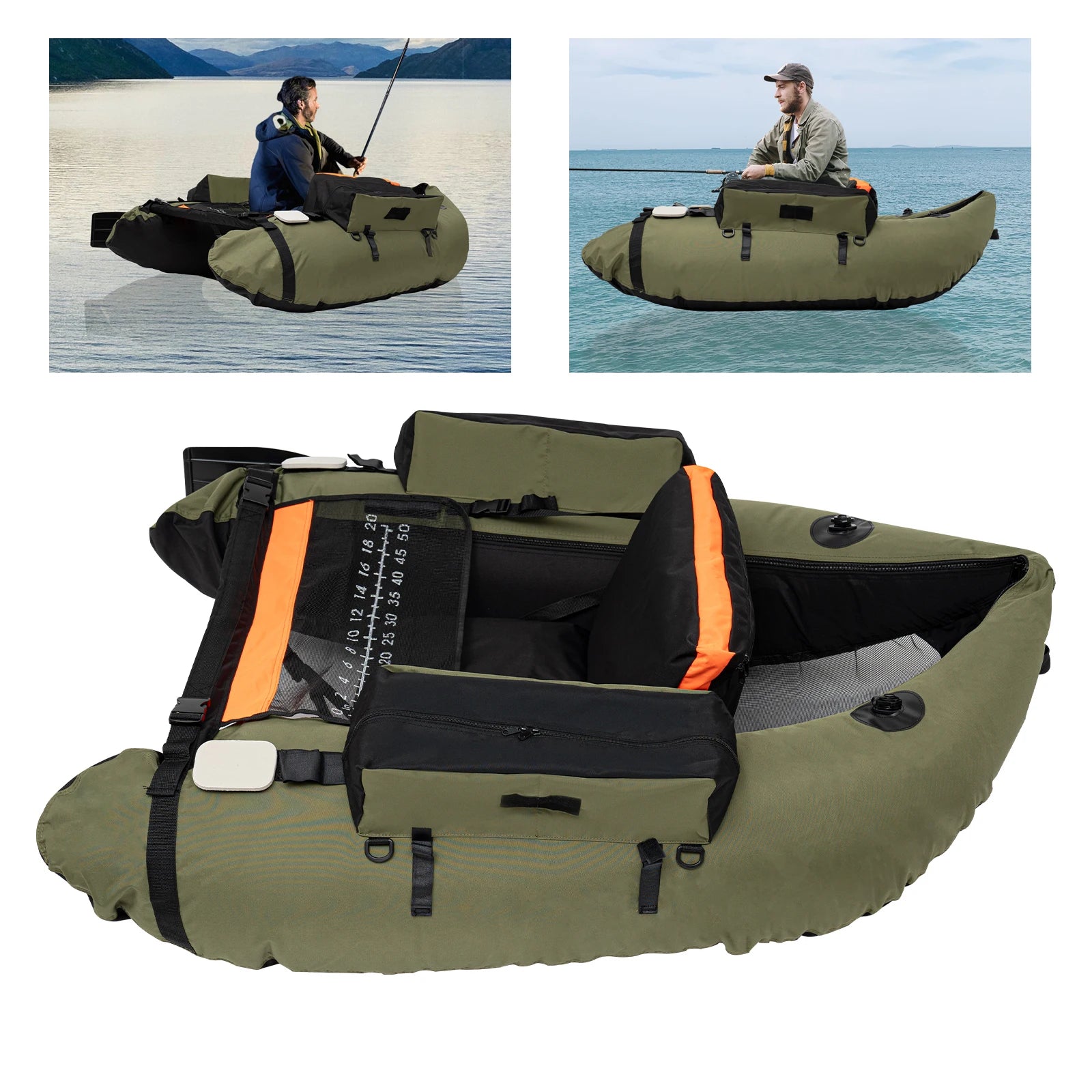 Oxford Cloth Kayak Inflatable Boat Wear-resistant 286.6 LBS Capacity