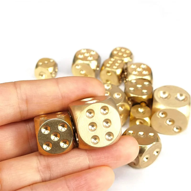 6PCS Metal Game Dice Stress Relief Reduce Anxiety Toys Bar KTV Drinking Party Games For Adults And Family Fun Ideas Gifts