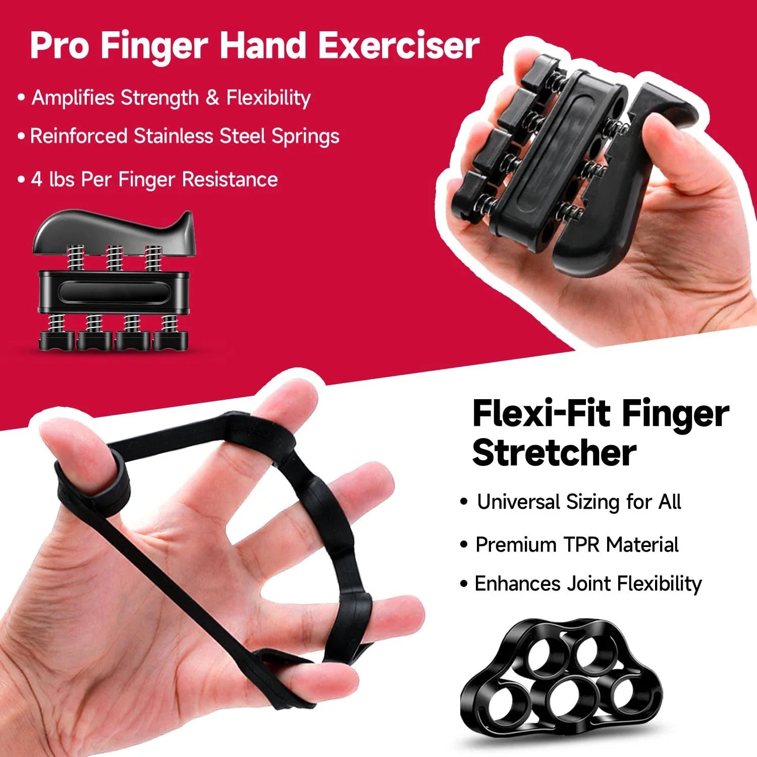 Adjustable Grip Strength Trainer 5-60Kg with Finger Exerciser