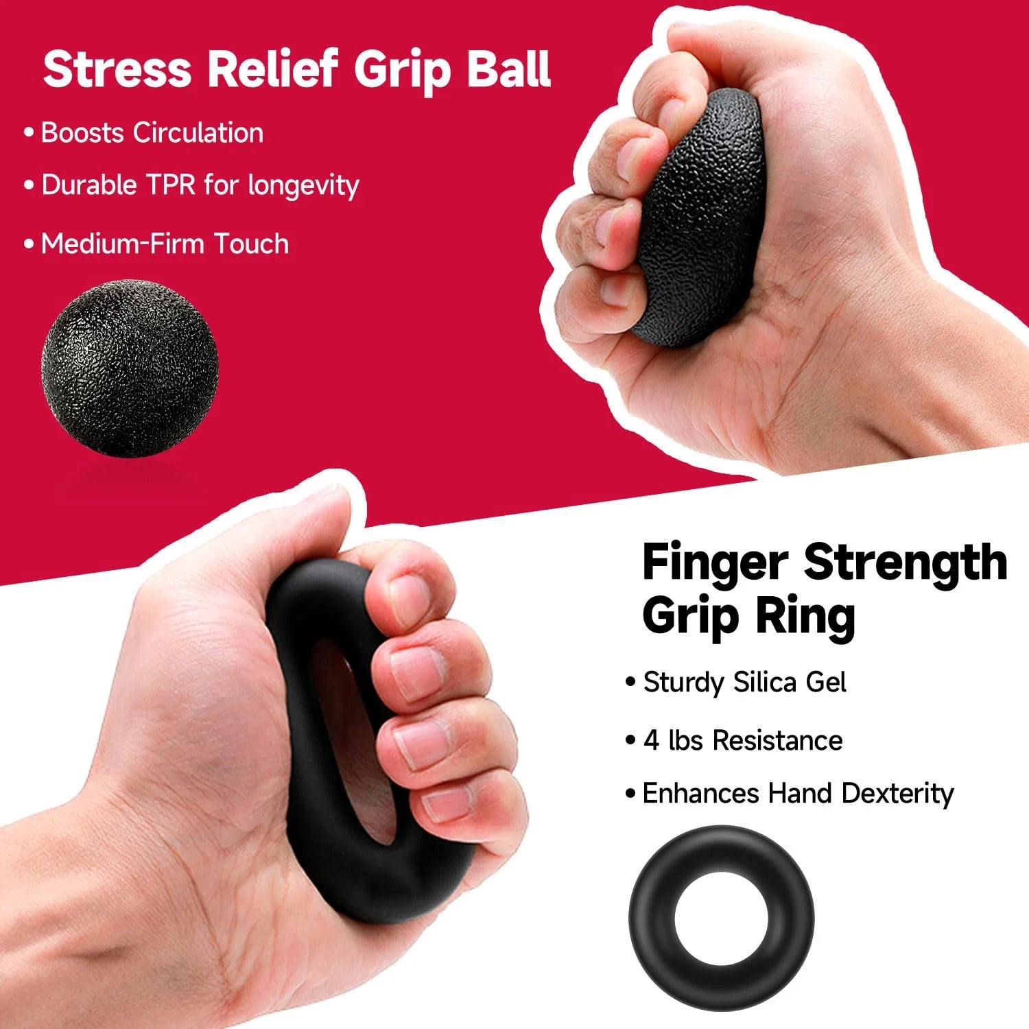 Adjustable Grip Strength Trainer 5-60Kg with Finger Exerciser