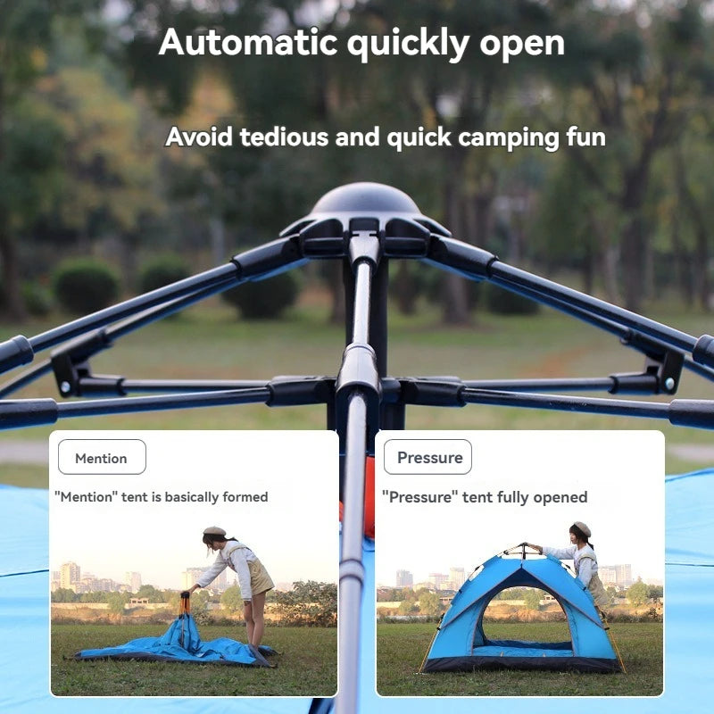 Quick Opening Camping Tent, Dual Doors And Windows For Superior Ventilation, Waterproof Windproof Tent