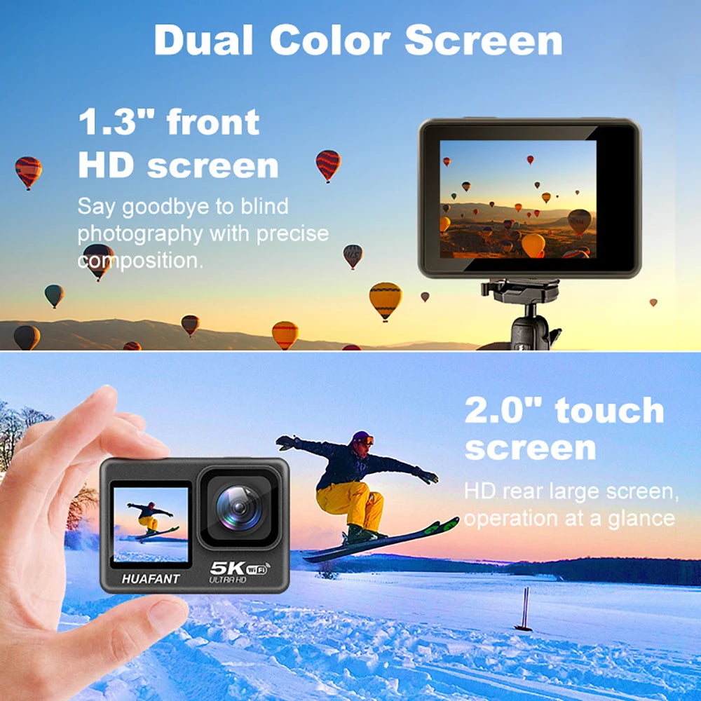 Smart Dual Screen Action Camera with Remote