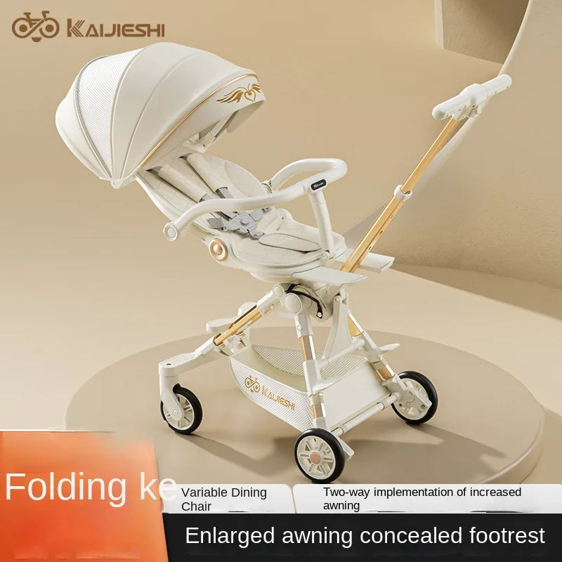 3-in-1 Children's Stroller – Sit, Lie, Sleep Modes, Two-Way Folding