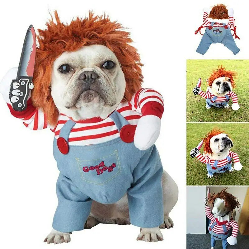 Pet Funny Costume Chucky Deadly Doll