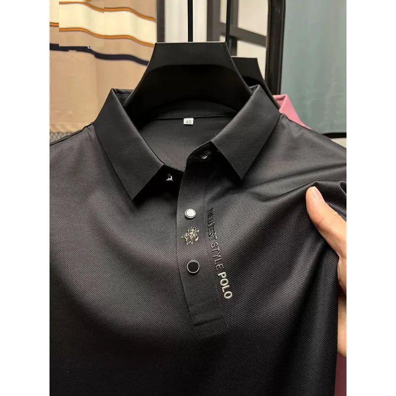 Summer Solid Color Polo Shirt