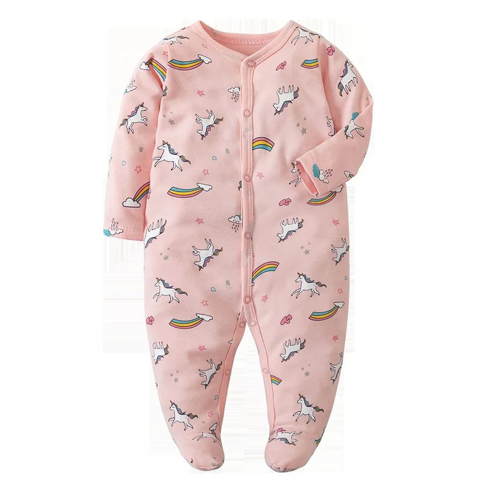 Newborn Footed Pajamas – Cotton Sleepwear for 0-12 Months