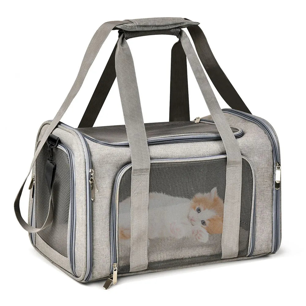 Comfortable pet carrier with airline-approved design and lifetime warranty