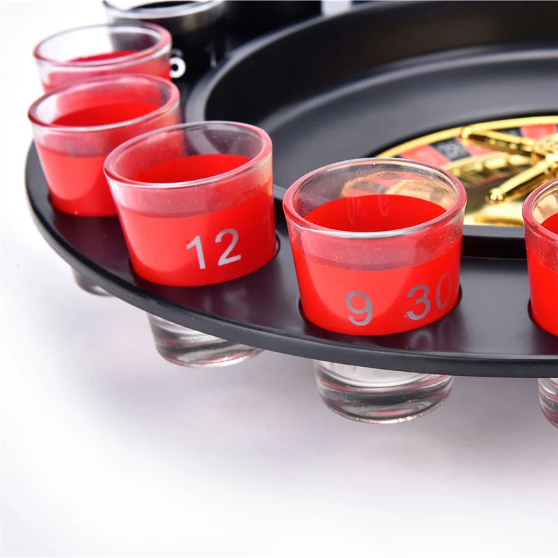 Roulette Wheel 16 Shot Adult Party Drinking Game Set Glass Casino Spin Hen Stag