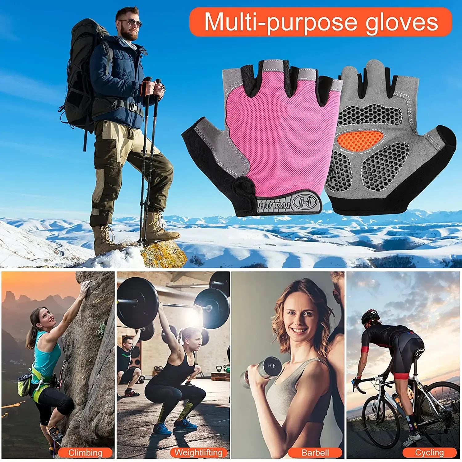 Non-Slip Gym Gloves for Men & Women – Weightlifting & Fitness Training