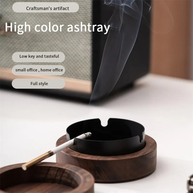 Walnut Wood Ashtrays with Lid