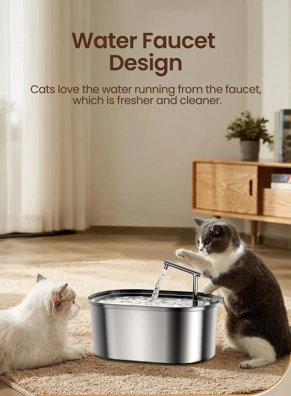 Stainless Steel Anti-Bacterial Water Fountain for Cats and Dogs