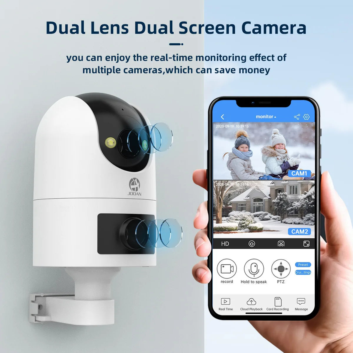 5G Wifi Home Surveillance Camera with Dual Lens and Dual Screen for CCTV Camera Auto Tracking