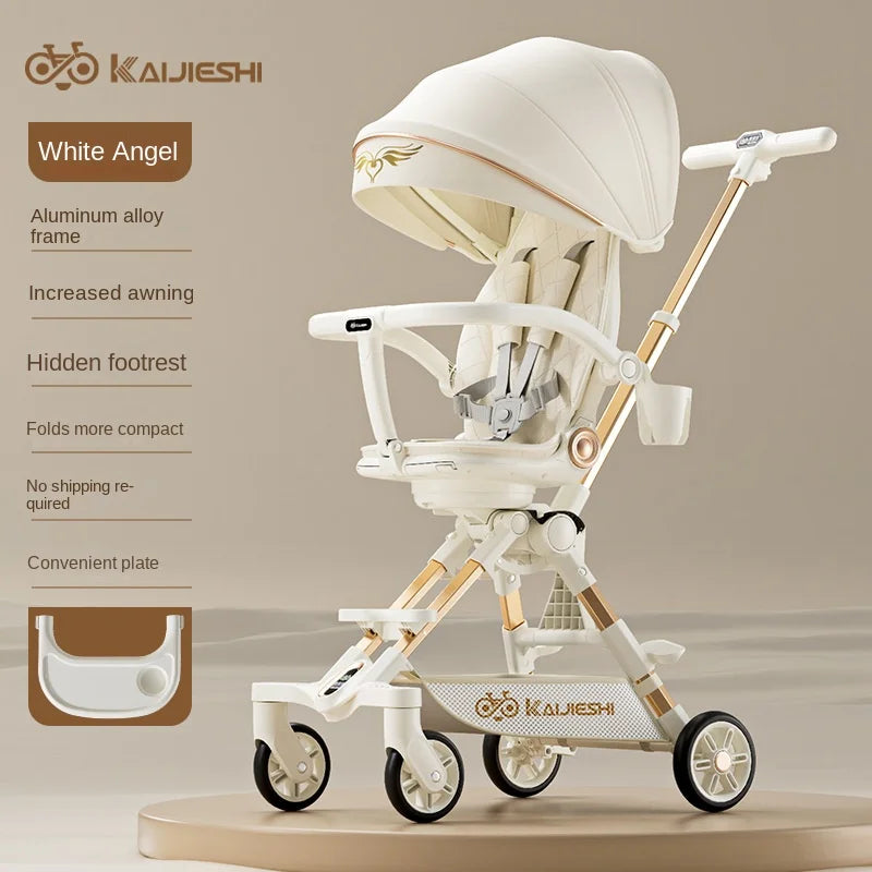 3-in-1 Children's Stroller – Sit, Lie, Sleep Modes, Two-Way Folding