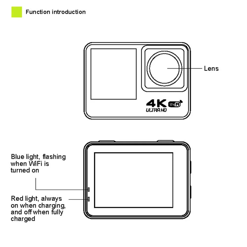 Smart Dual Screen Action Camera with Remote