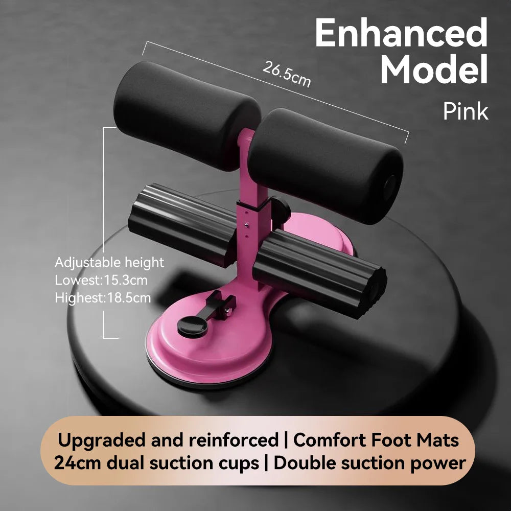 Height Adjustable Sit-Up Aid with Suction Cups – Non-Slip Fitness Equipment