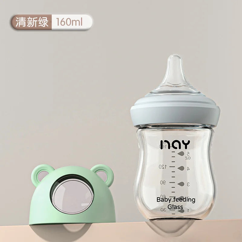 Newborn Glass Feeding Bottle – Wide Caliber, Anti-Colic, BPA-Free