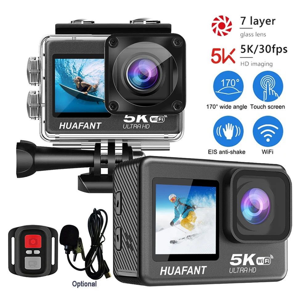 Smart Dual Screen Action Camera with Remote