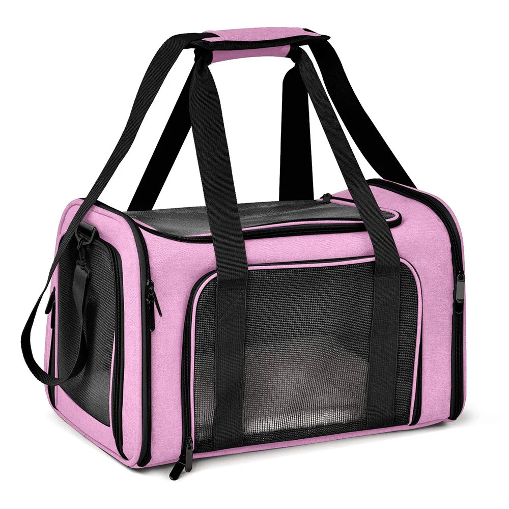 Comfortable pet carrier with airline-approved design and lifetime warranty