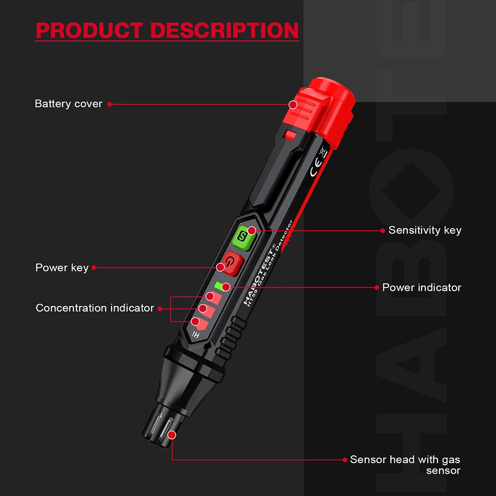 Gas Leak Detector with Sound and Screen Alarm