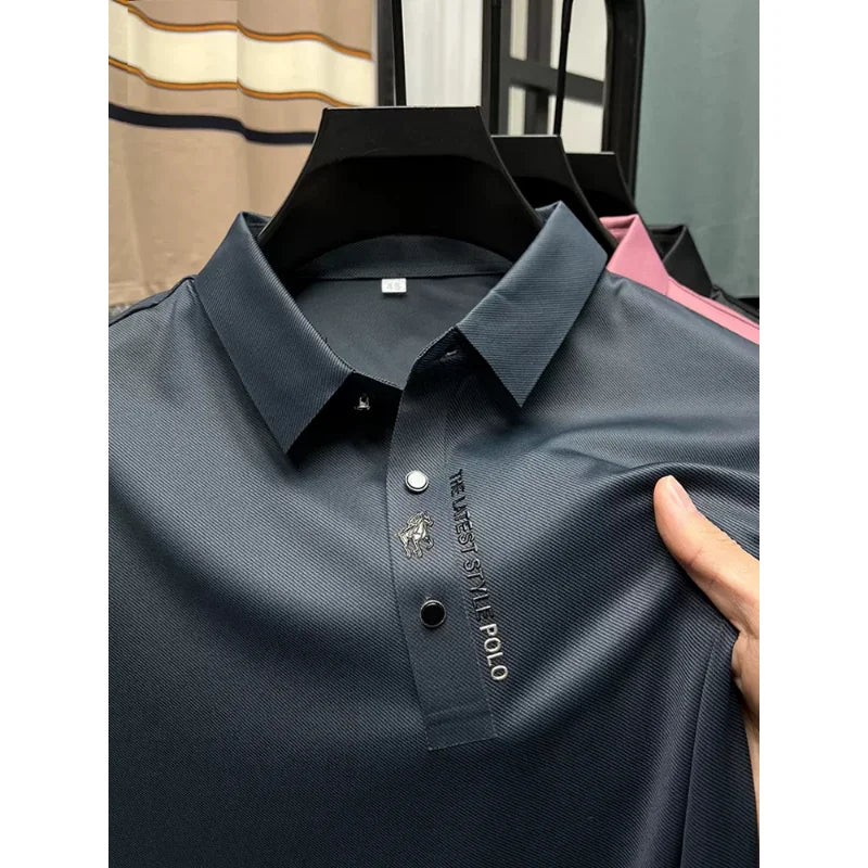 Summer Solid Color Polo Shirt