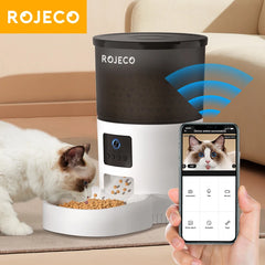 Smartphone Controlled Pet Feeder for Cats and Dogs with Camera