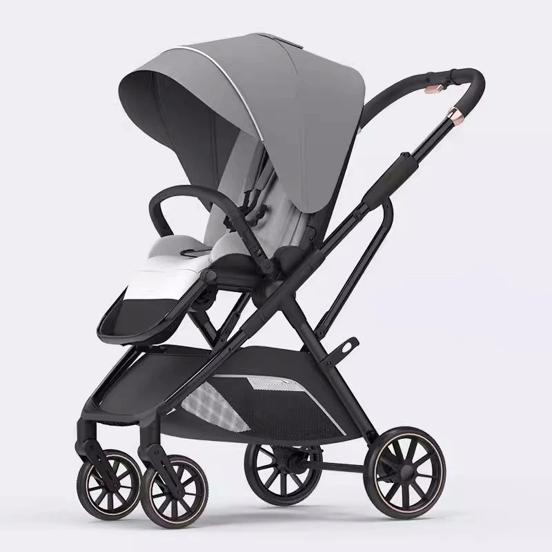 Fashion High View Baby Stroller – Ergonomic Bassinet & Portable Pram