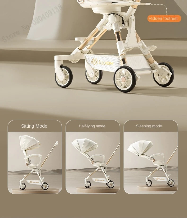 3-in-1 Children's Stroller – Sit, Lie, Sleep Modes, Two-Way Folding