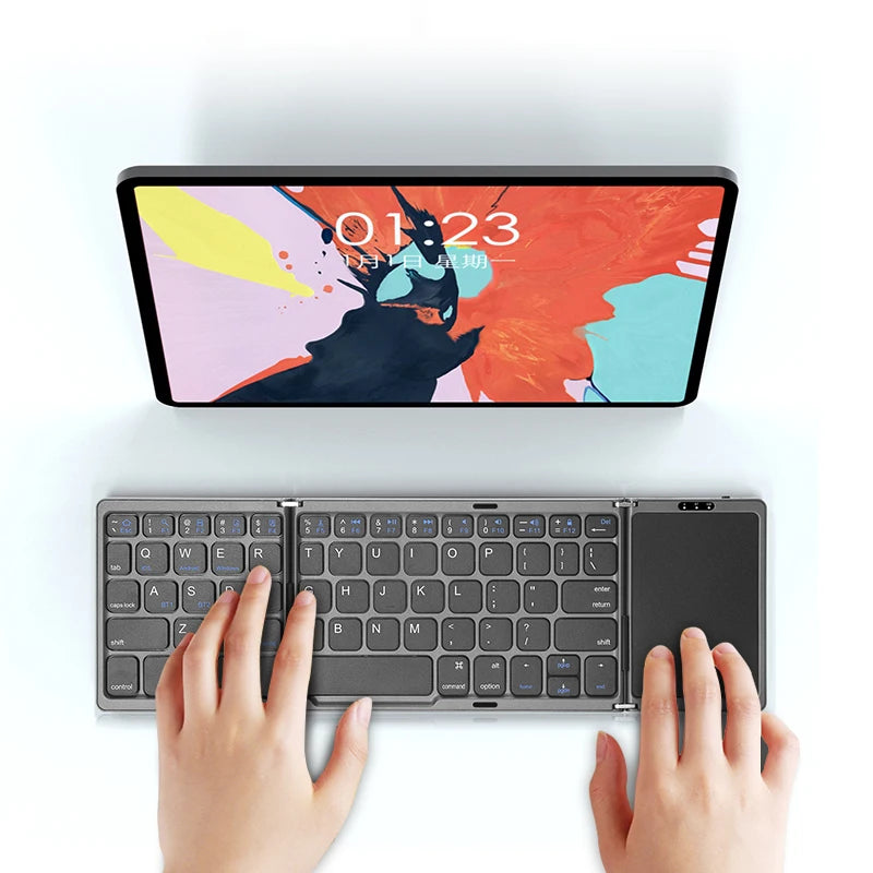 Mini Folding Wireless Bluetooth Keyboard with Touchpad